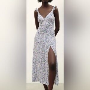Zara Floral Print Dress with Slit